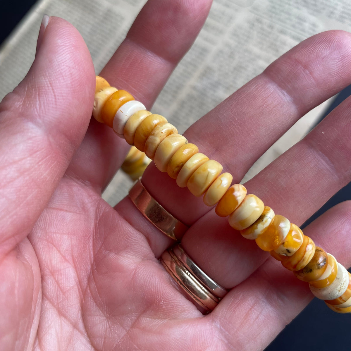 Unique Natural Amber Necklace Baltic Amber Egg Yolk Butterscotch 36g #1855