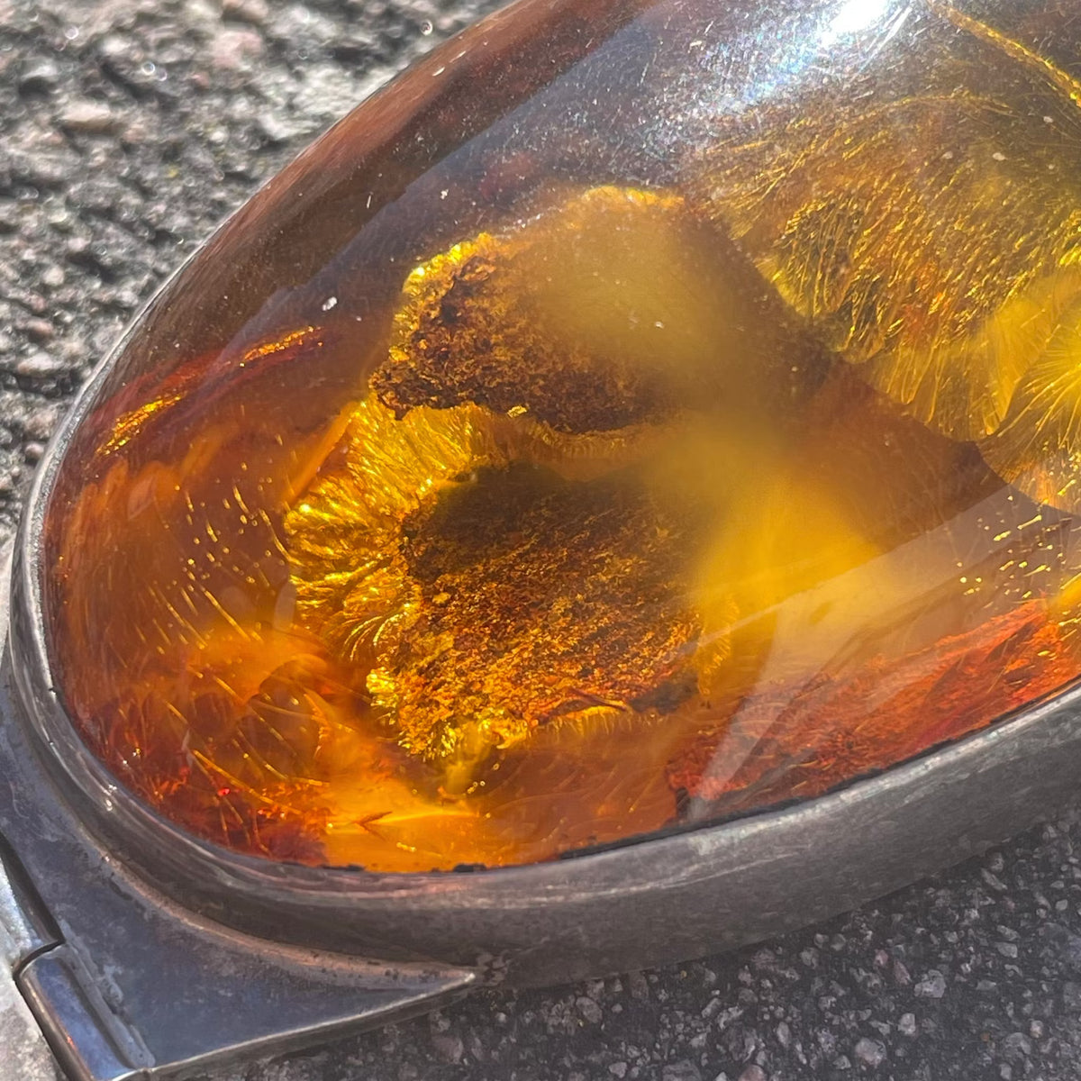 Unique Design Natural Amber With 925 Silver Pendant Danish Amber Huge 70g #1871