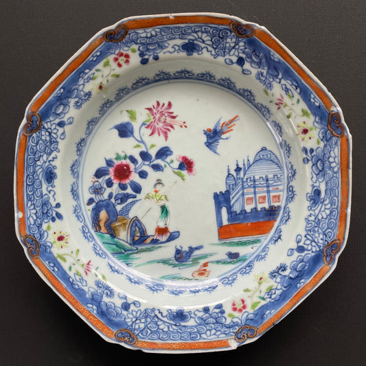Chinese Antique Famille Rose Plate, 18th C Qianlong period #1891