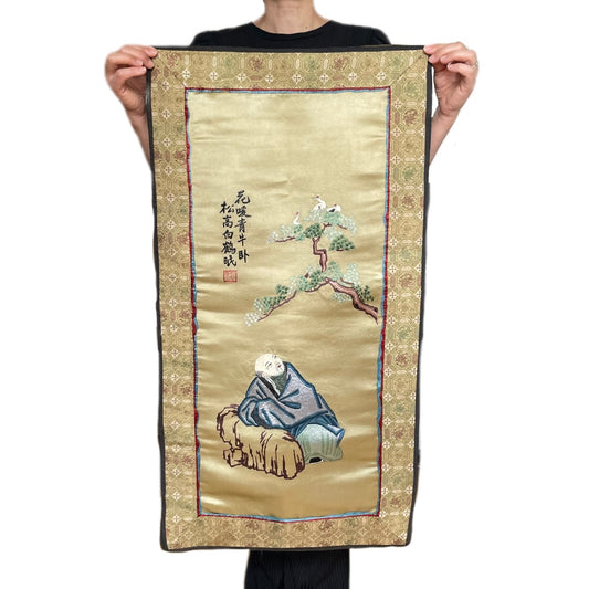 A large Chinese silk embroidery 20th c #1995