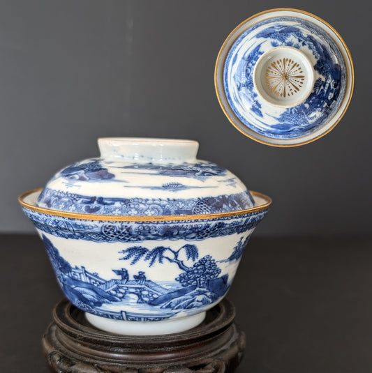 18世纪青花盖碗（古董茶杯），编号#2136