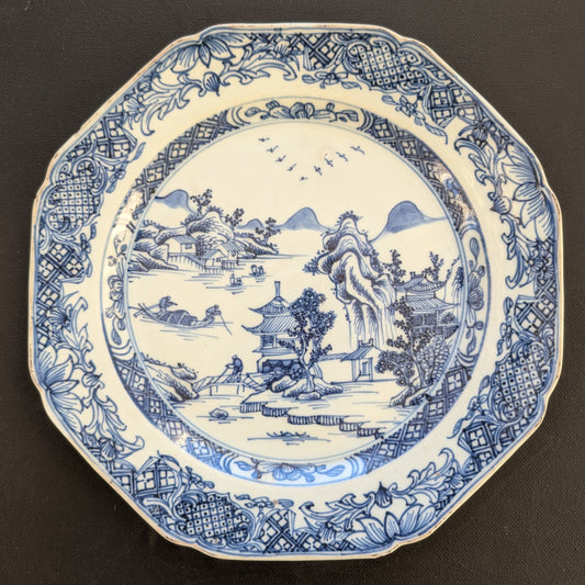 清乾隆青花瓷盘，18世纪 #2230