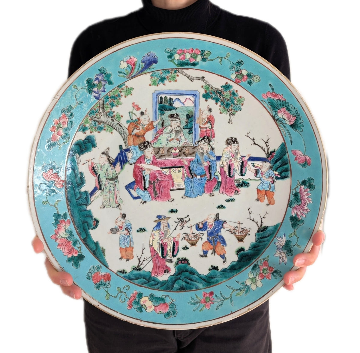 Chinese Antique porcelain charger, Tongzhi / Guangxu period, 19th c #2285