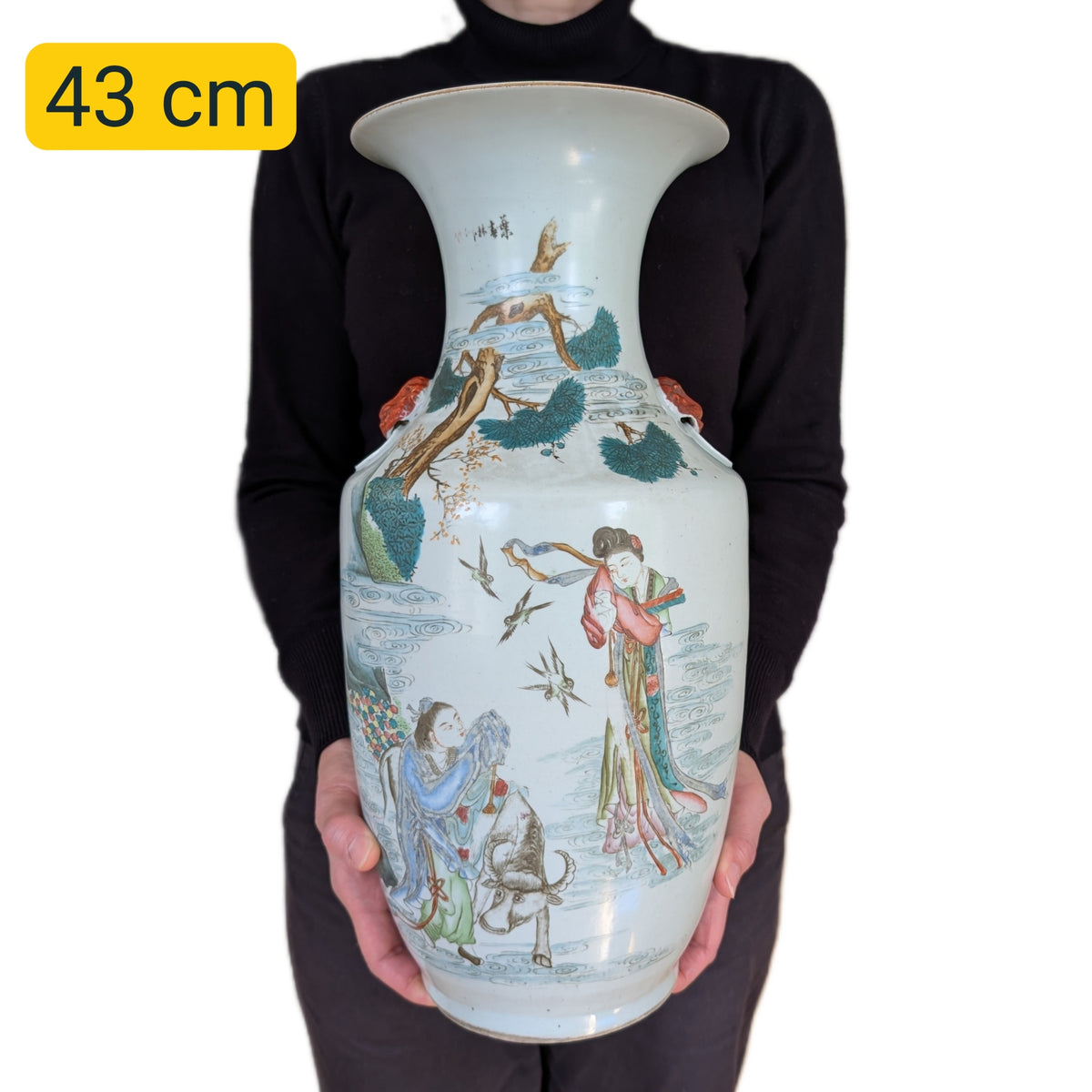 Chinese Antique porcelain Vase Late Qing 19th century，牛郎织女 #2557