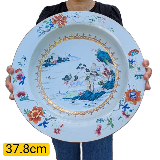 Large famille rose basin / handwasher from the Qianlong period, 18th century.#2659