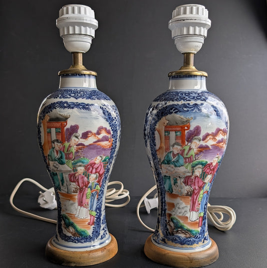 A pair of Chinese Antique vases / lampfoots, Qianlong period, 18th century #2755, 2756
