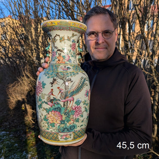 Chinese antique famille rose vase, Late Qing, Tongzhi / Guangxu period 清 五伦图 #2765