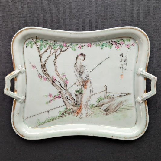 Chinese antique Tea Tray, Late Qing Dynasty year 1909 #2797