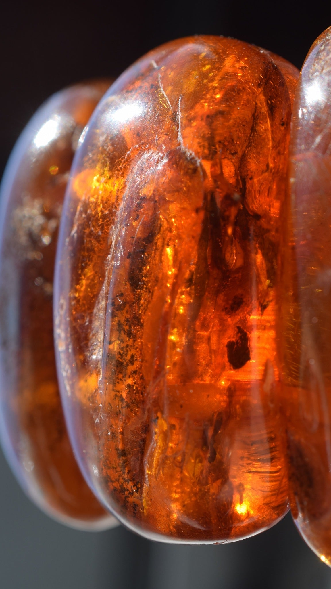 Natural Amber danish raw stone amber bracelet many inclusions insects large 85g #2375