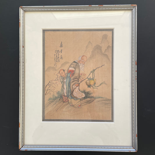 Beautiful handpainted Chinese painting on silk. Republic period #2223