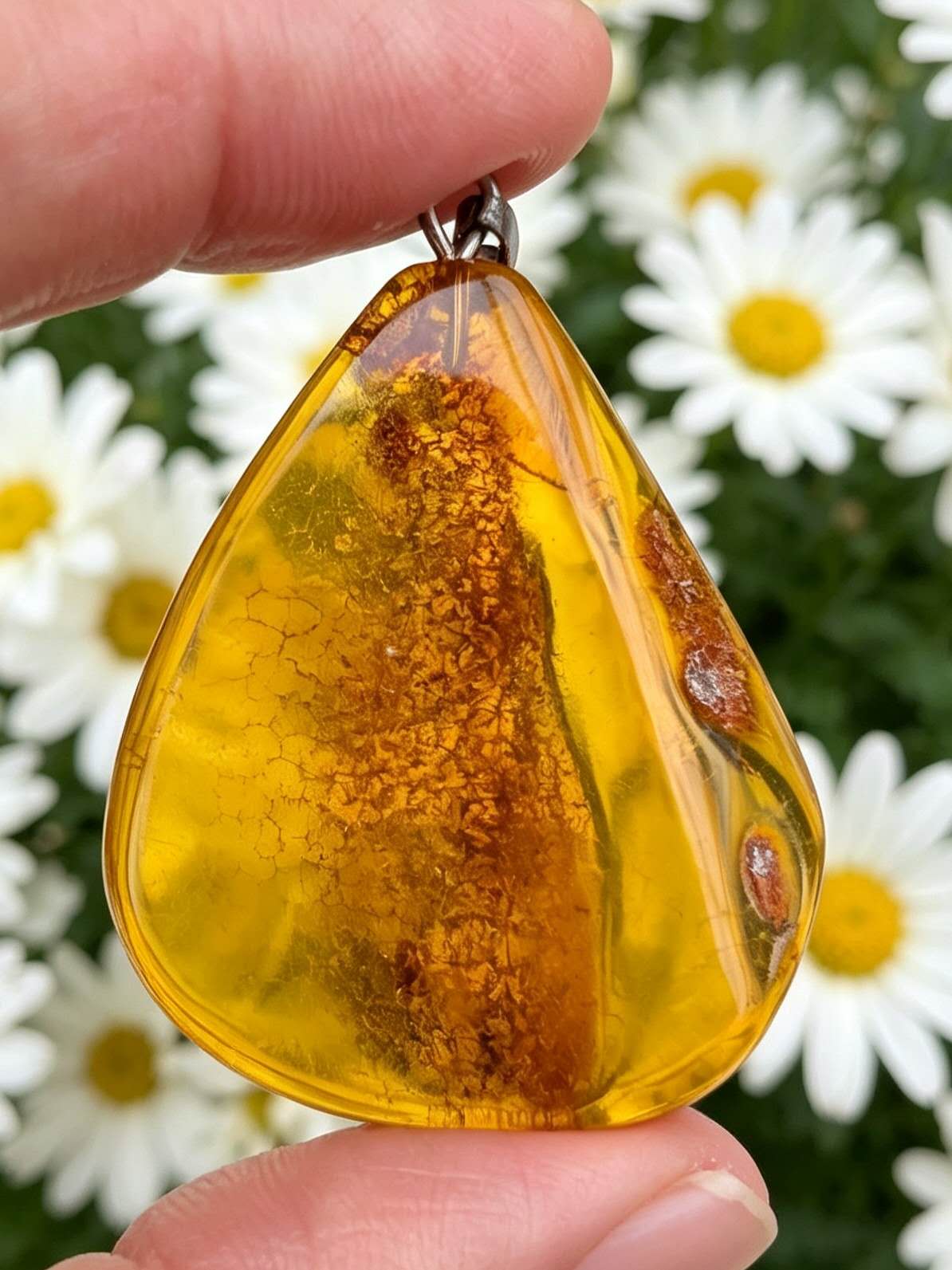 Vintage natural amber pendant, Danish amber #3058