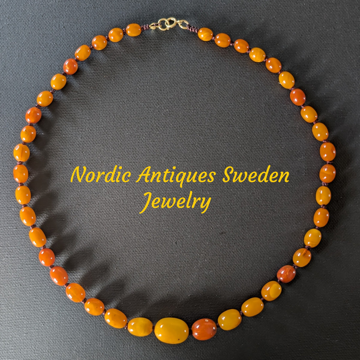 Natural Amber necklace from Denmark baltic amber egg yolk 20.42g #2992