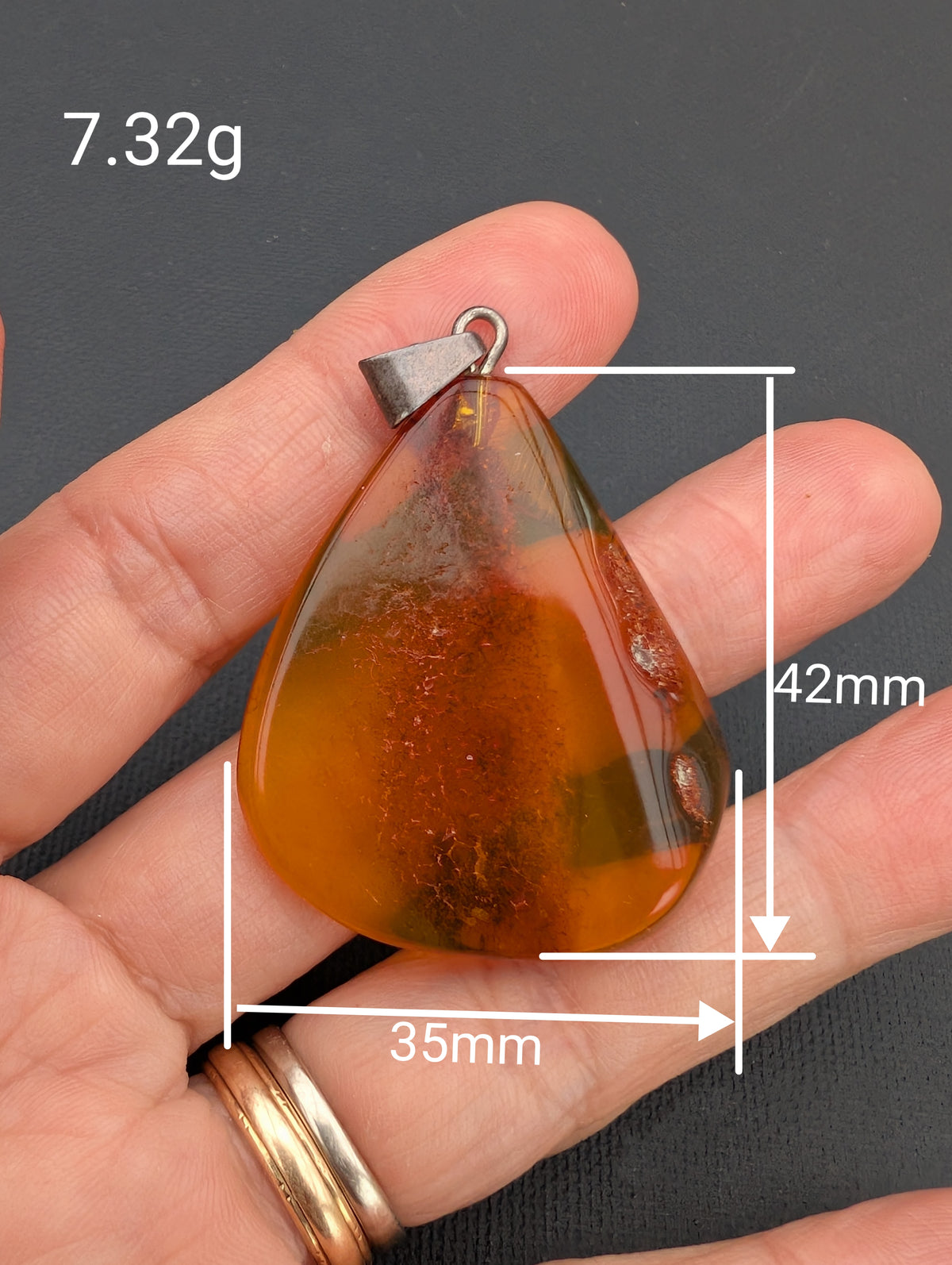 Vintage natural amber pendant, Danish amber #3058