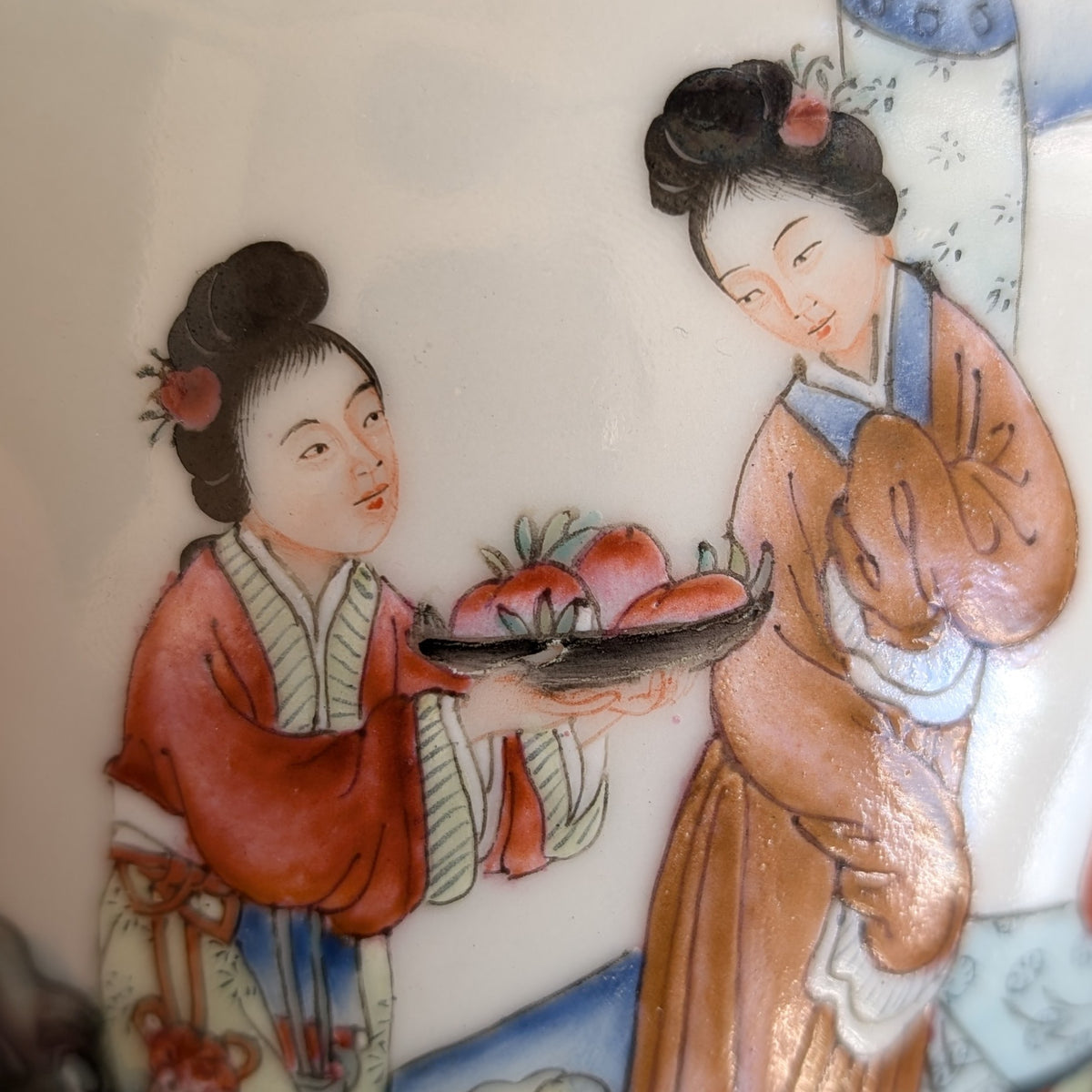 中国复古瓷花瓶/香炉，20世纪中期 #2162