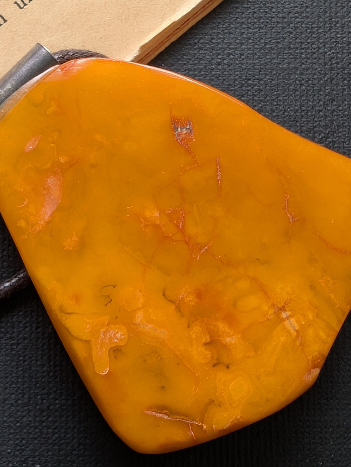 Vintage Natural Danish Amber Pendant Baltic Amber Butterscotch Egg Yolk Huge 30g #2570