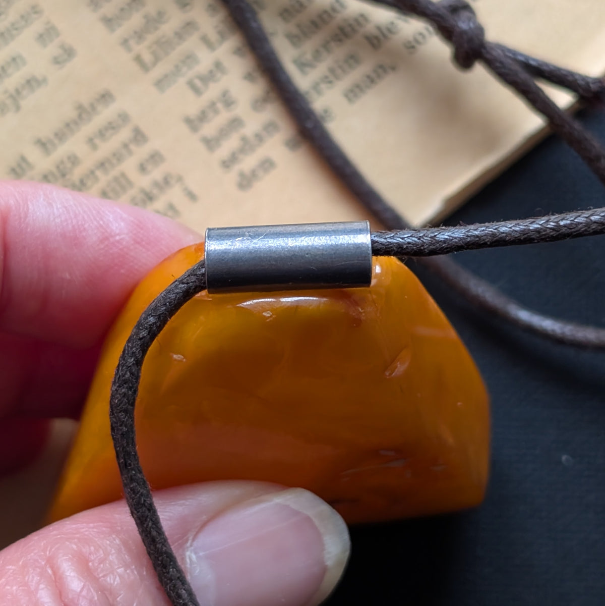 Vintage Natural Danish Amber Pendant Baltic Amber Butterscotch Egg Yolk Huge 30g #2570