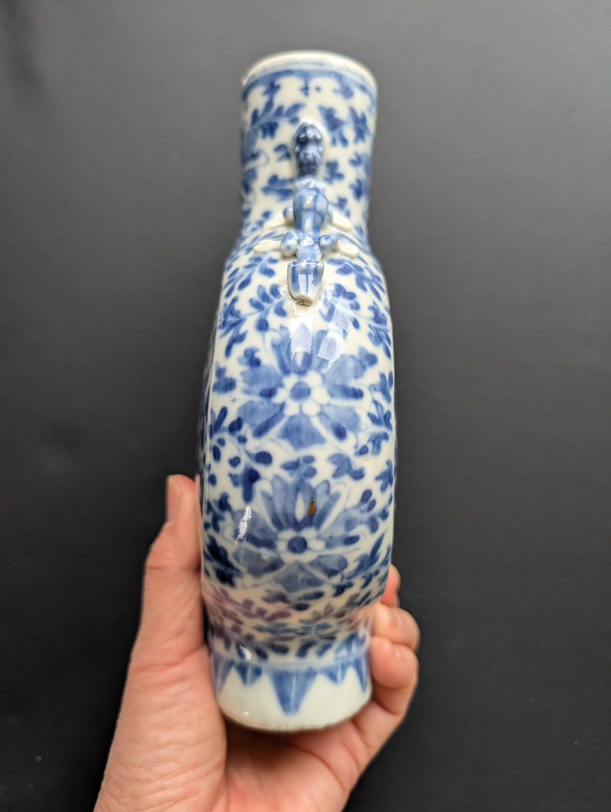 清末青花龙纹扁壶，编号 #2820