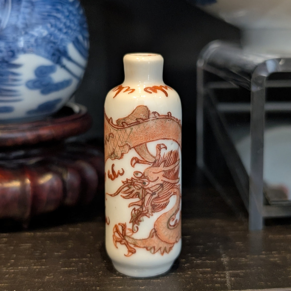 Chinese antique snuffbottle decorated with Dragon, Late Qing #2855