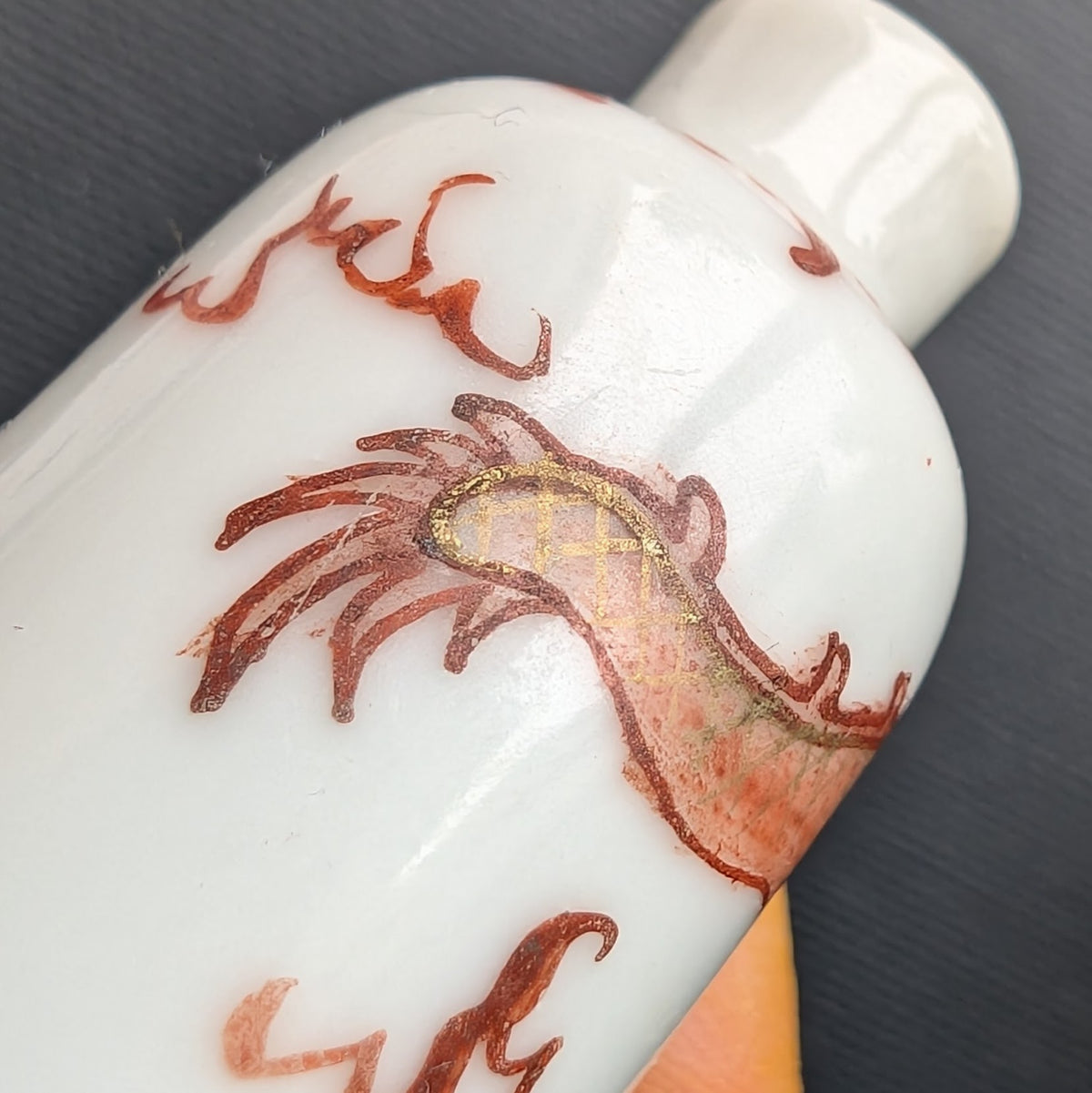 Chinese antique snuffbottle decorated with Dragon, Late Qing #2855