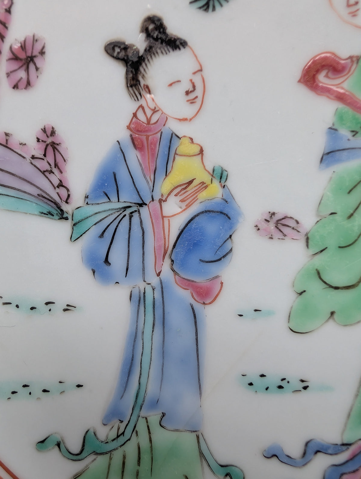 清代雍正时期粉彩麻姑献寿纹盘，18世纪 #2875