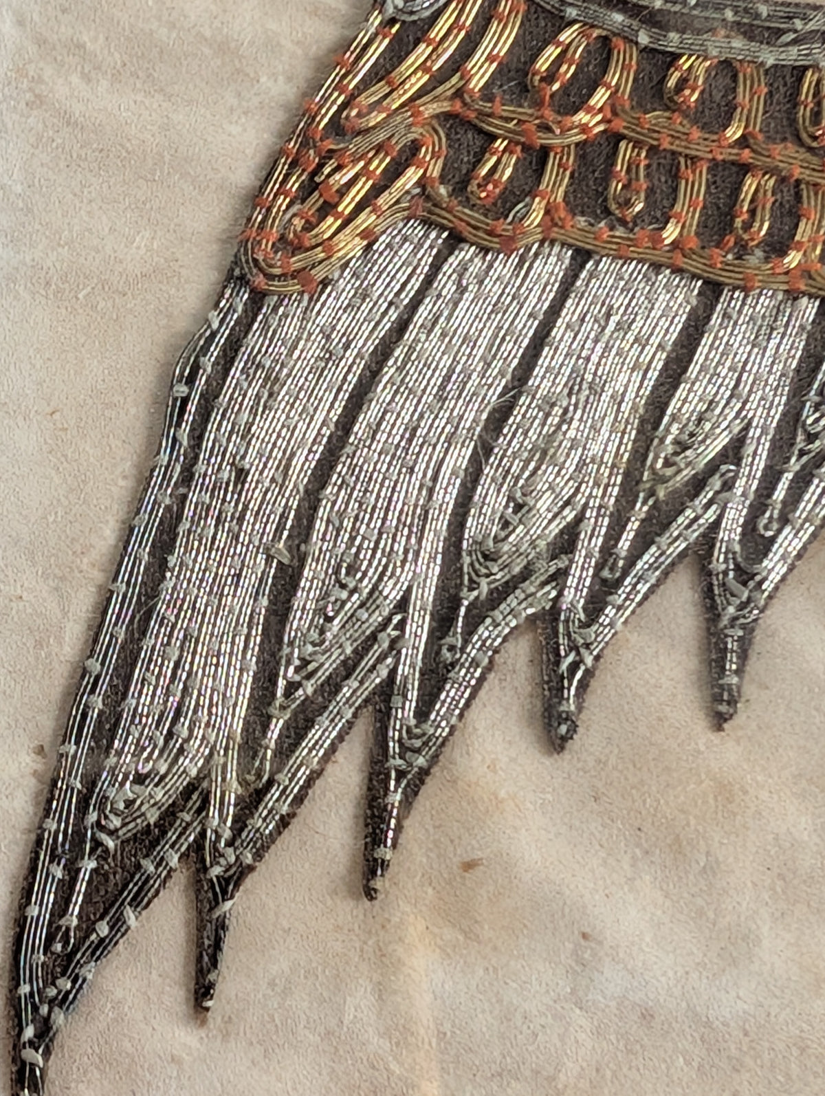 Chinese antique Civilian Rank bird with gold and silver thread embroidery 19c #2908