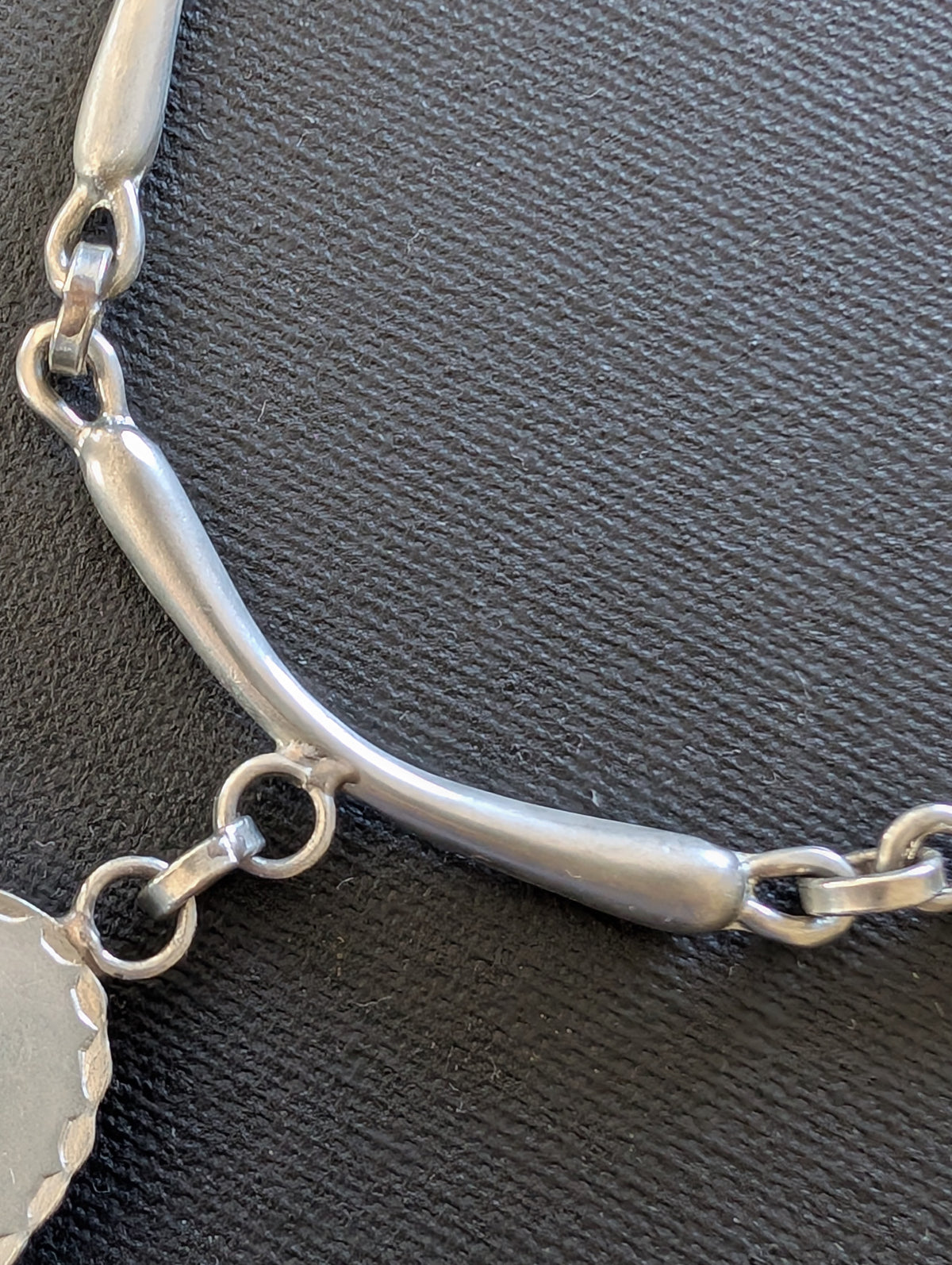 Unique Scandinavian design pewter necklace with Baltic amber #2950