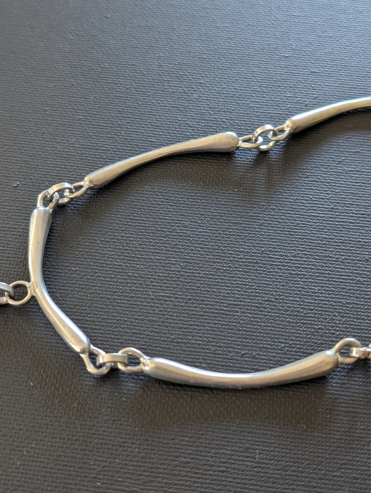 Unique Scandinavian design pewter necklace with Baltic amber #2950
