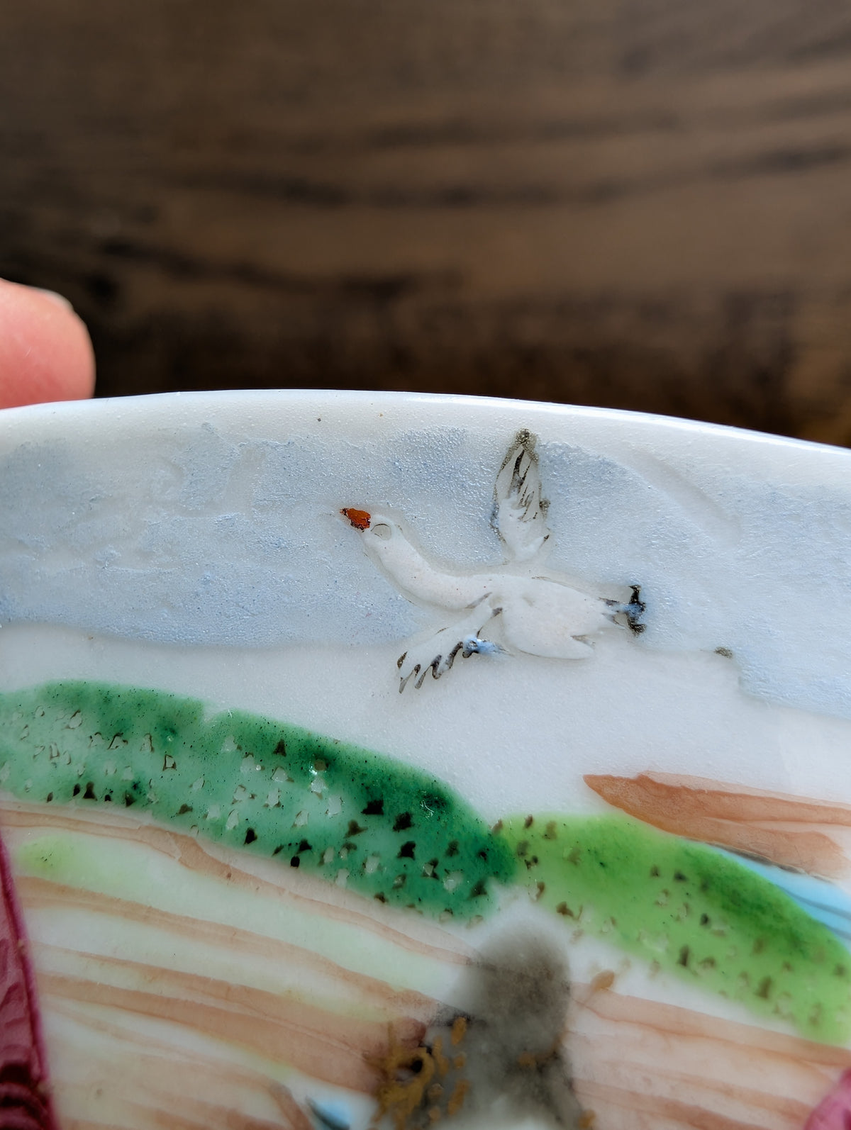 Chinese antique rose mandarin teacup and saucer, Late Qing #2970 and #2971