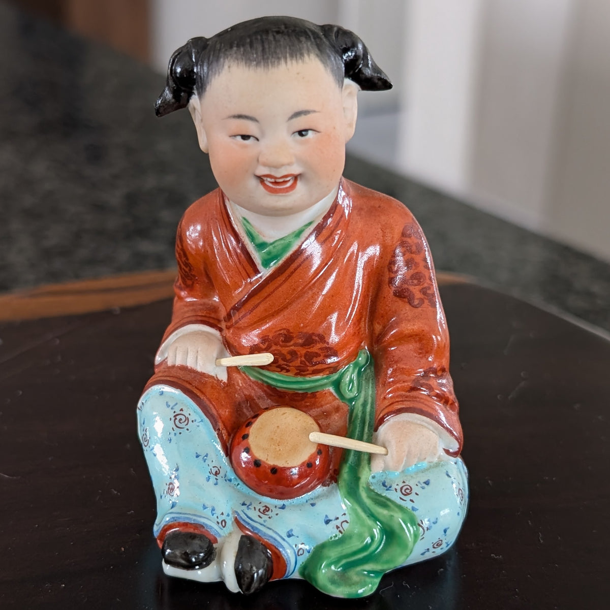 一对20世纪中国复古瓷塑像，编号 #1457，#2973