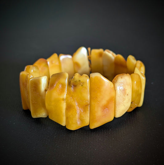 Untreated Natural Baltic Amber Bracelet | Handcrafted in Local Danish Workshop 18g #2980