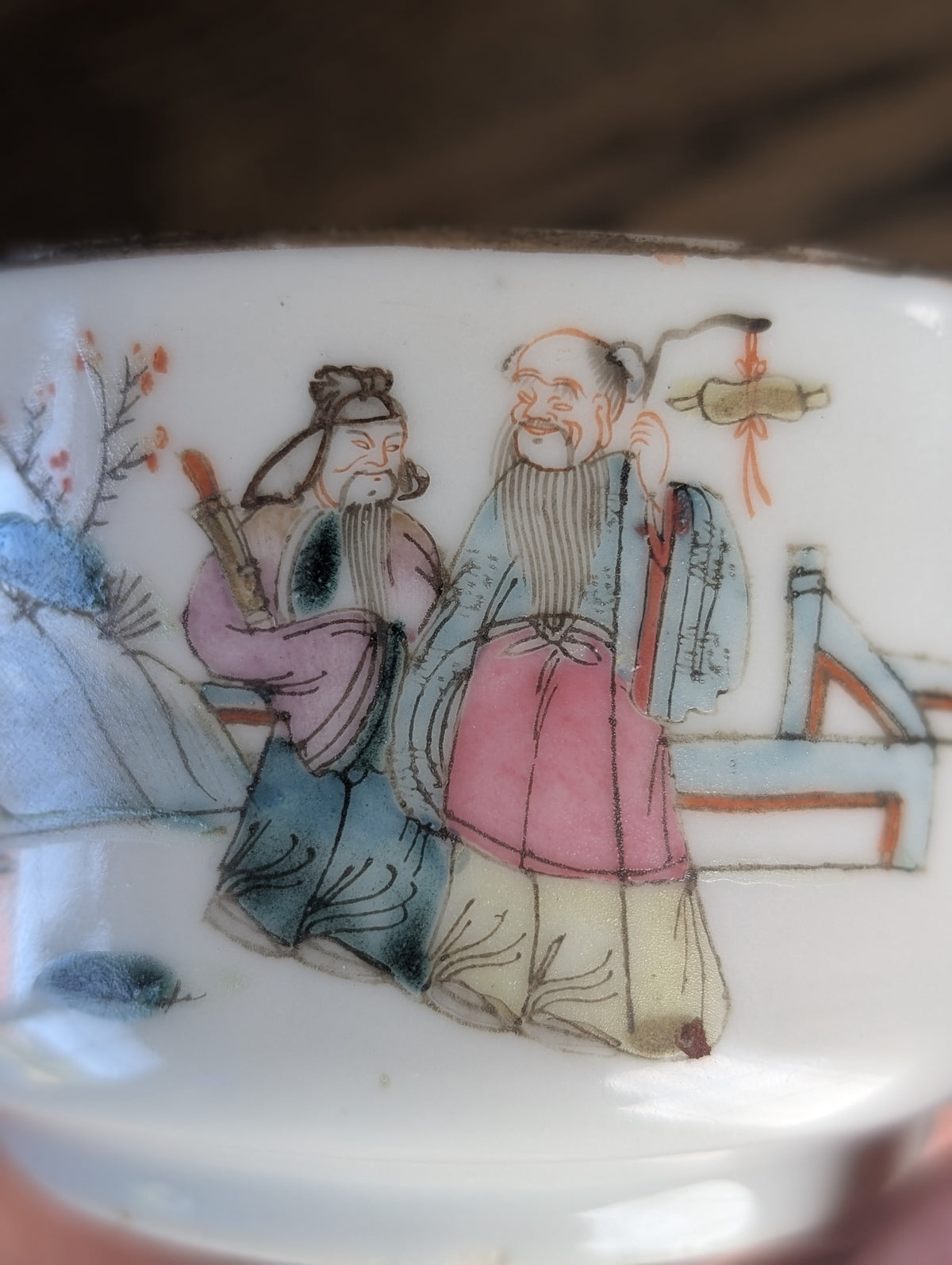 19世纪中国人物纹古董茶壶 #2983