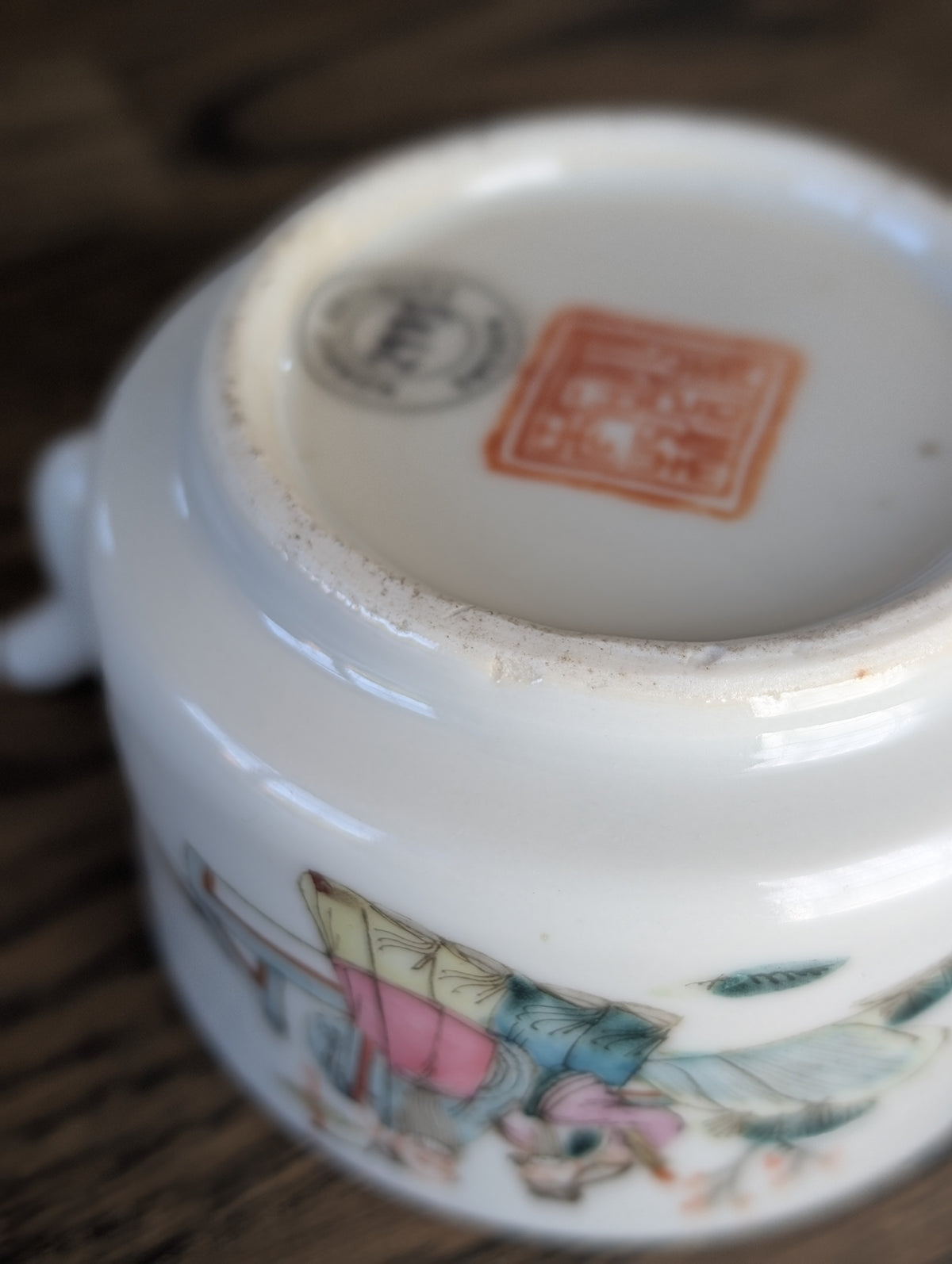 19世纪中国人物纹古董茶壶 #2983