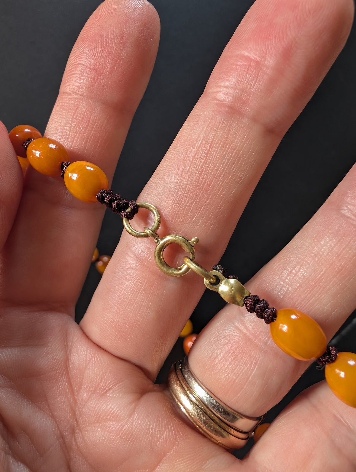 Natural Amber necklace from Denmark baltic amber egg yolk 20.42g #2992