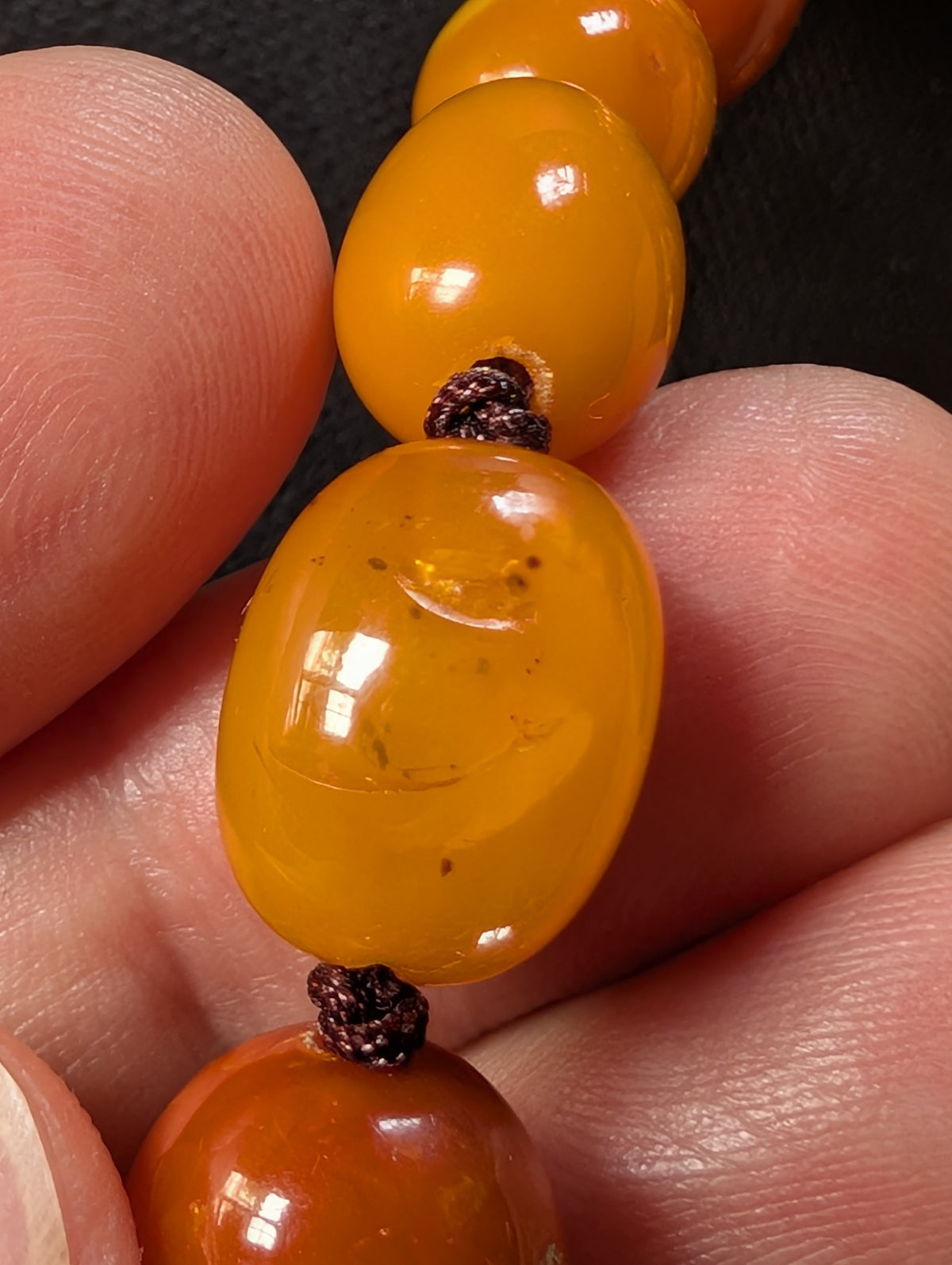 Natural Amber necklace from Denmark baltic amber egg yolk 20.42g #2992