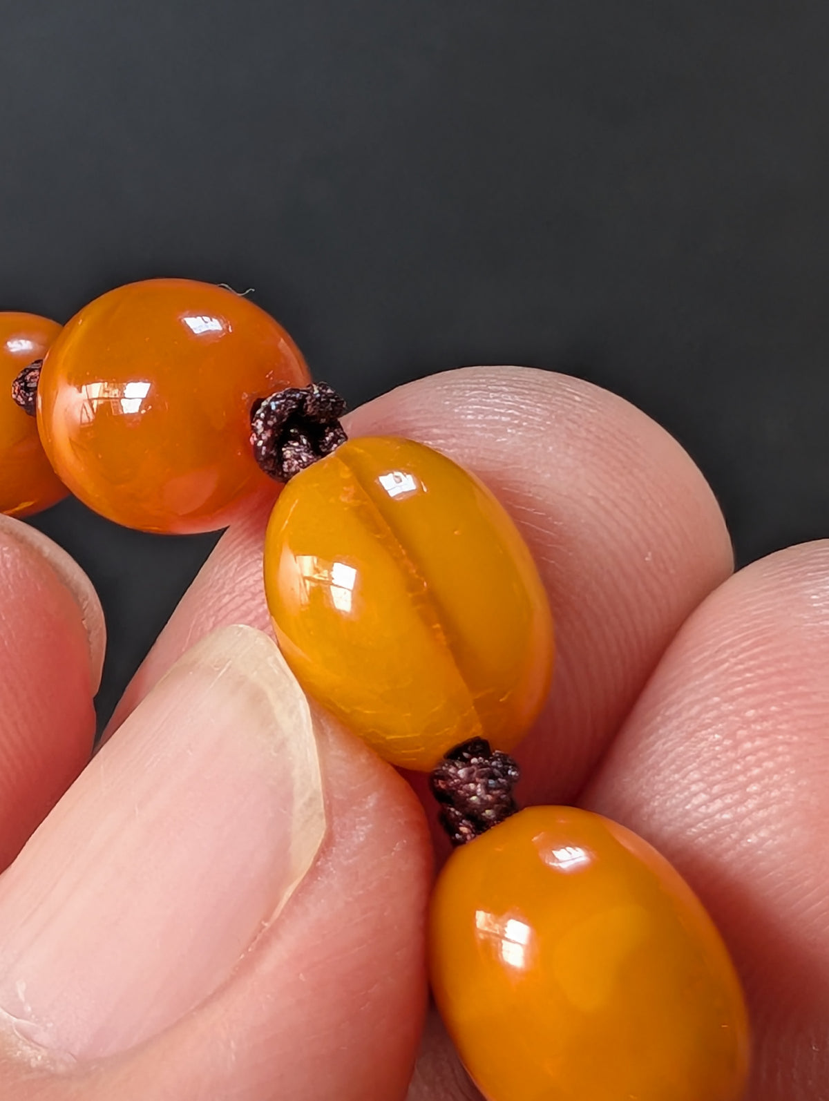 Natural Amber necklace from Denmark baltic amber egg yolk 20.42g #2992