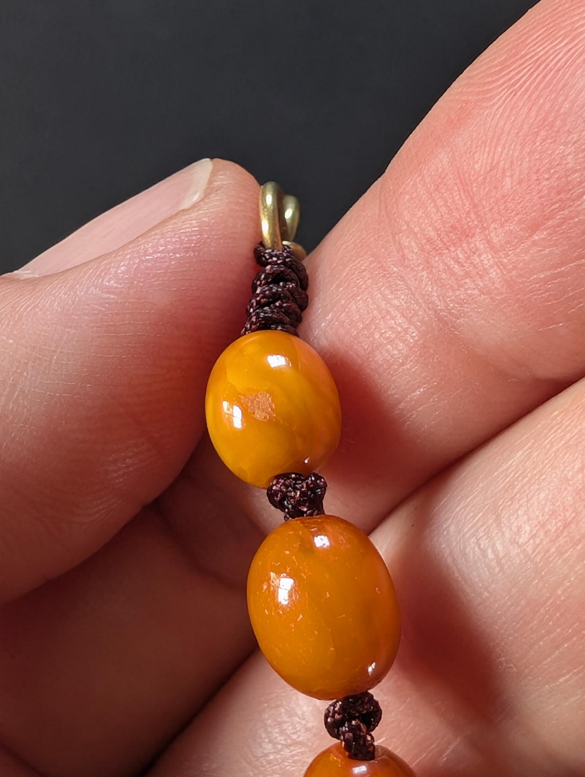 Natural Amber necklace from Denmark baltic amber egg yolk 20.42g #2992