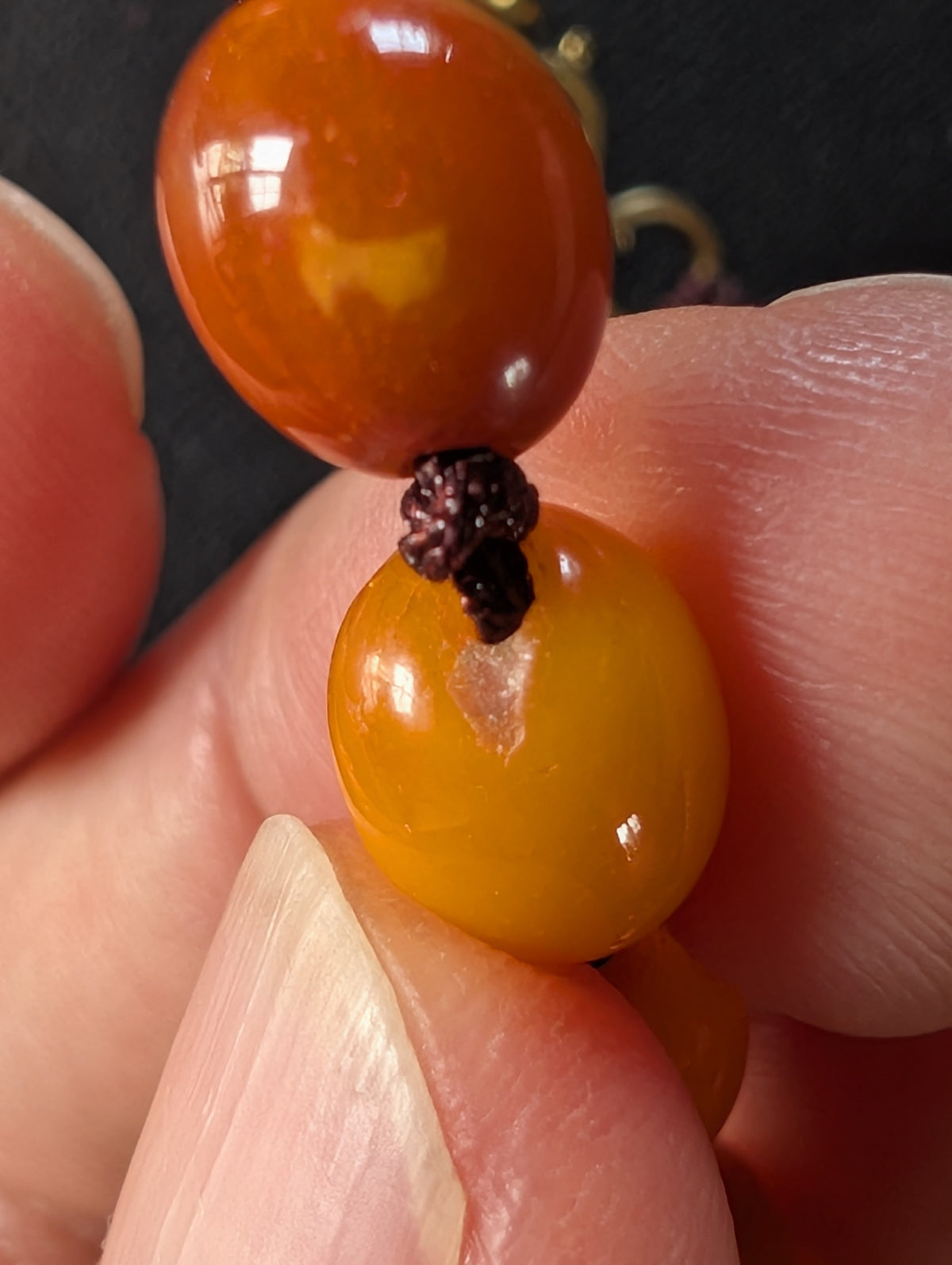 Natural Amber necklace from Denmark baltic amber egg yolk 20.42g #2992