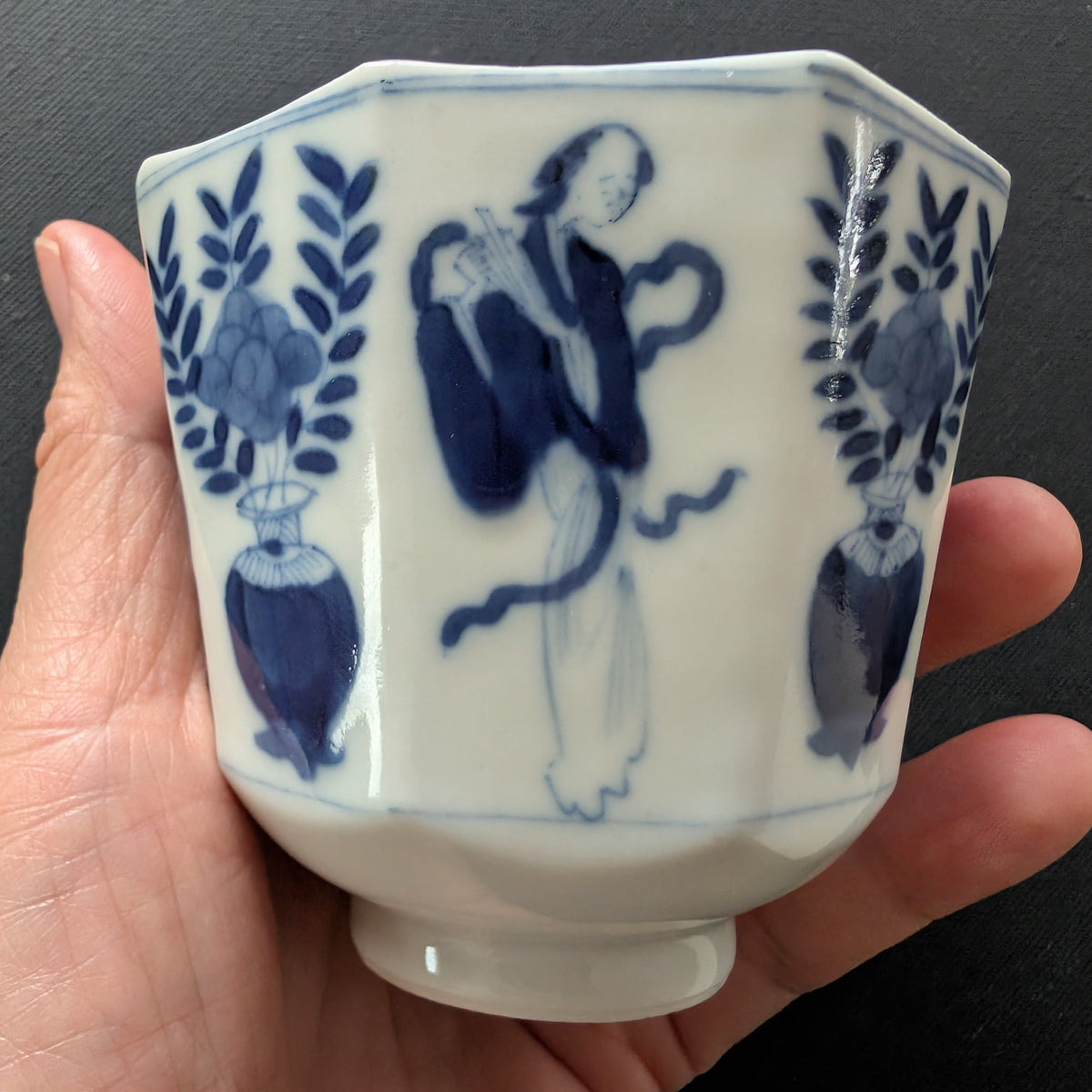 清代康熙风格仿古茶杯及托盘，19世纪 #3015