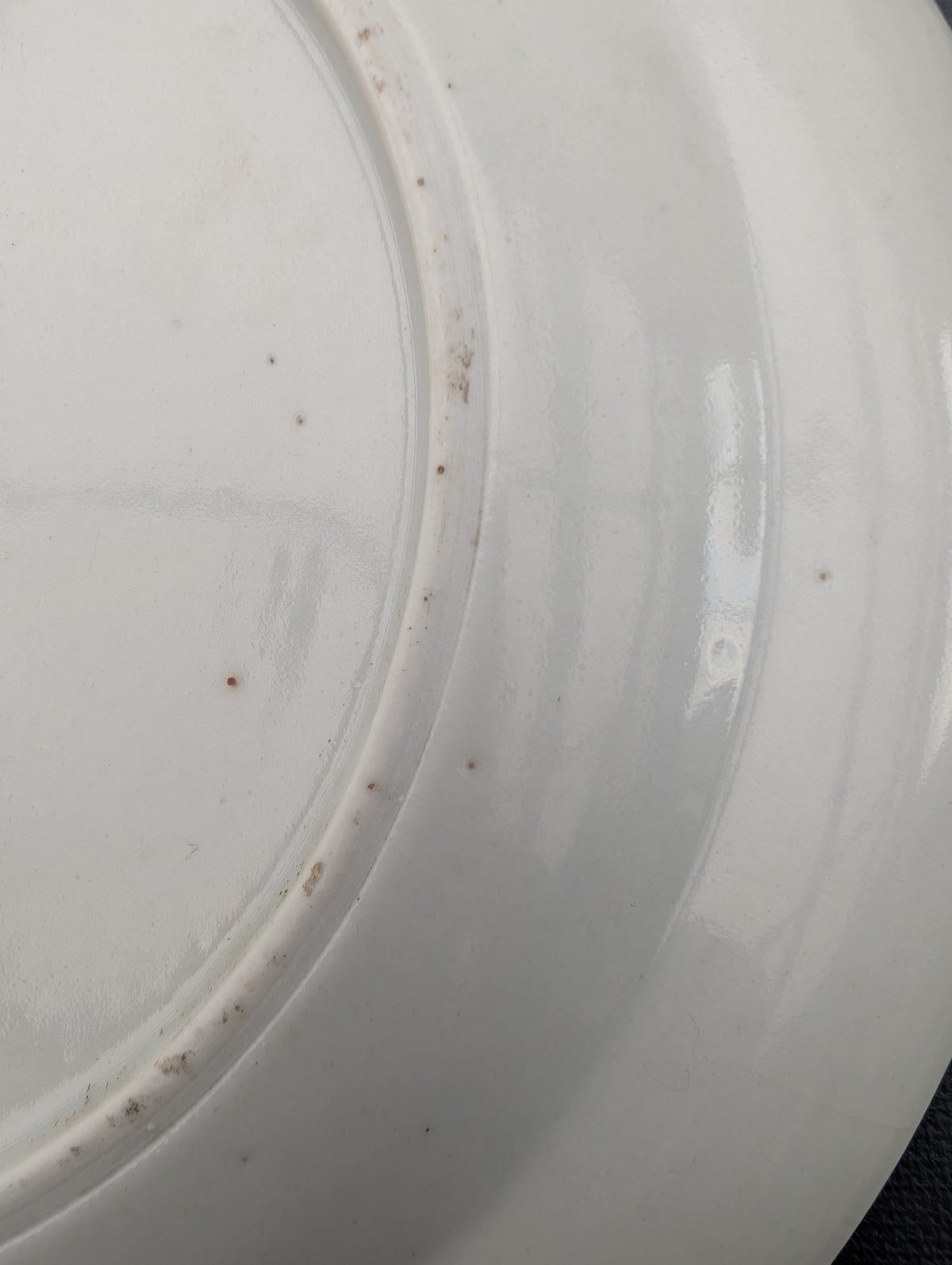 Chinese antique rose mandarin plate, 张骞乘槎赴天河, Jiaqing period #3038