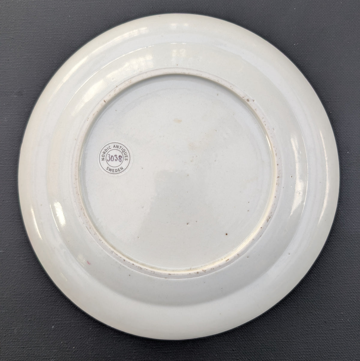 Chinese antique rose mandarin plate, 张骞乘槎赴天河, Jiaqing period #3038