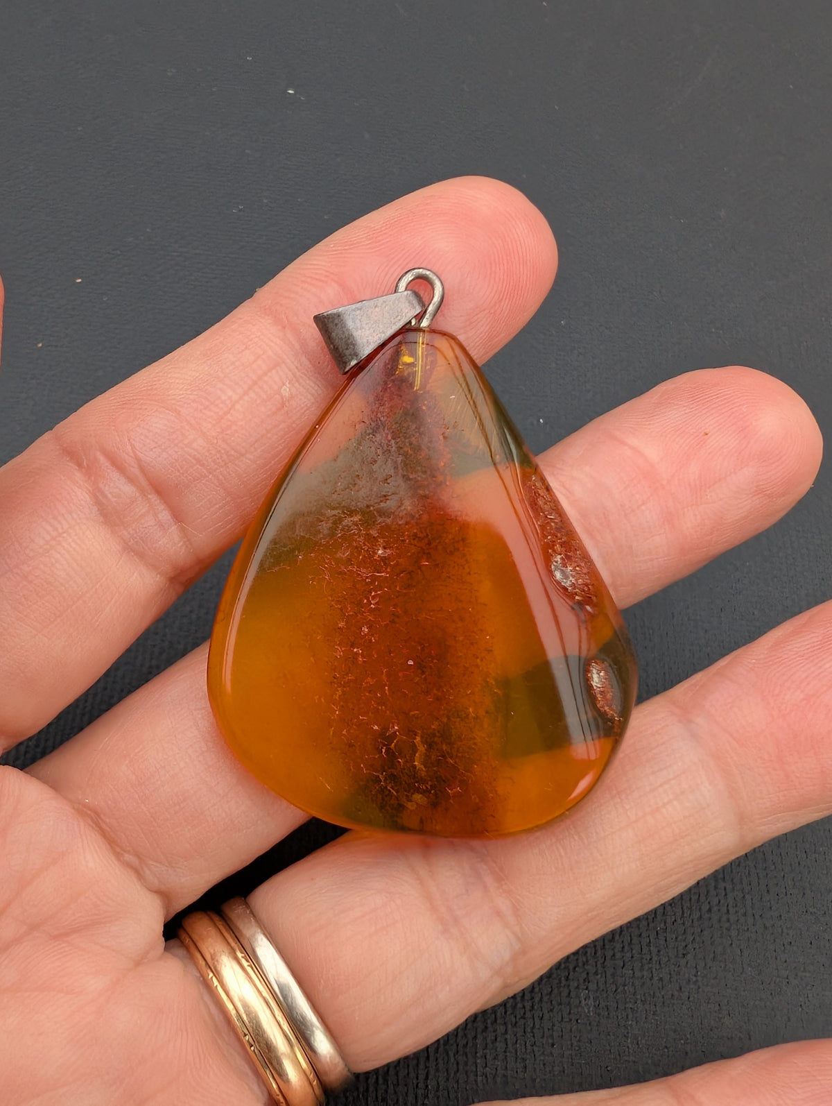 Vintage natural amber pendant, Danish amber #3058