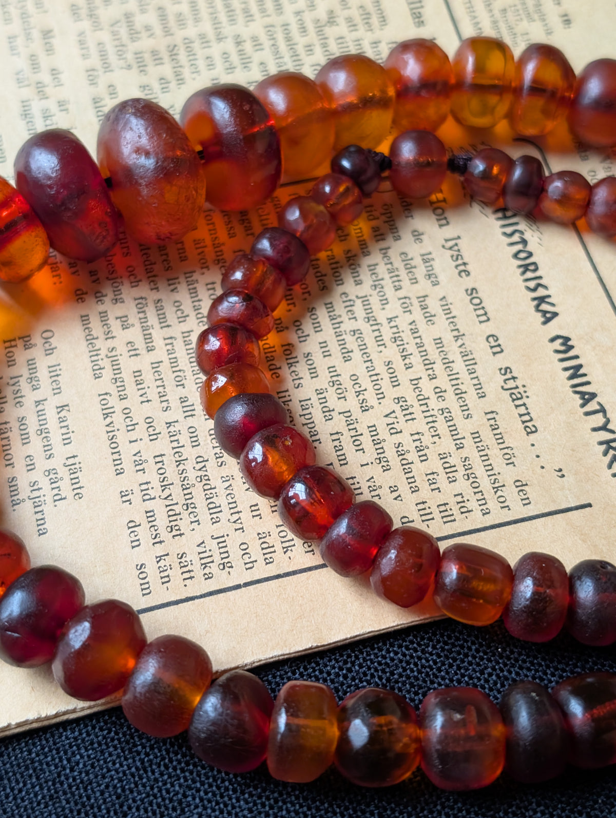 Antique Natural Amber Necklace Baltic Amber, Large 83g #3063