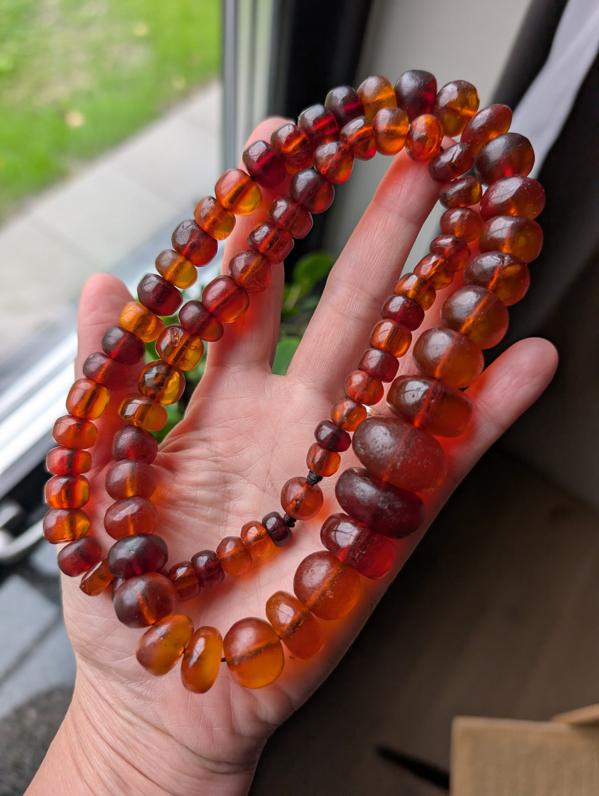 Antique Natural Amber Necklace Baltic Amber, Large 83g #3063