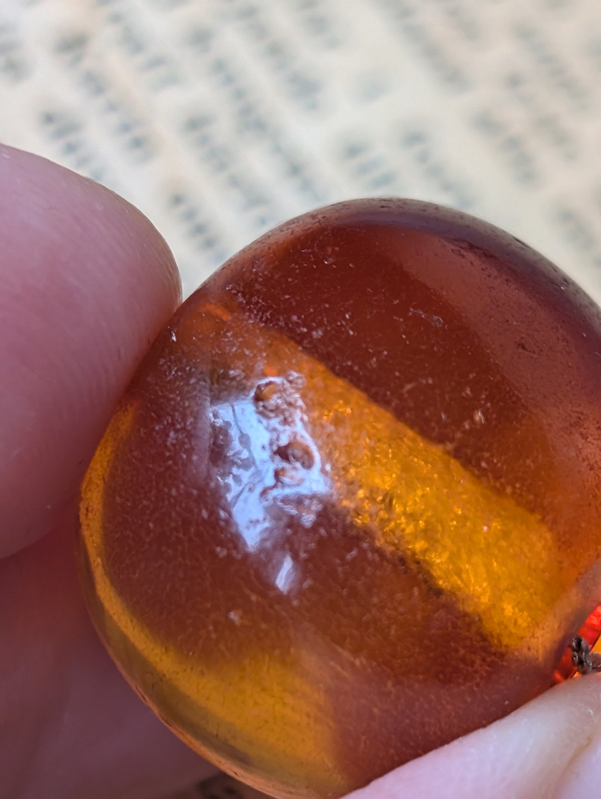 Antique natural amber pendant with sterling silver necklace #3065