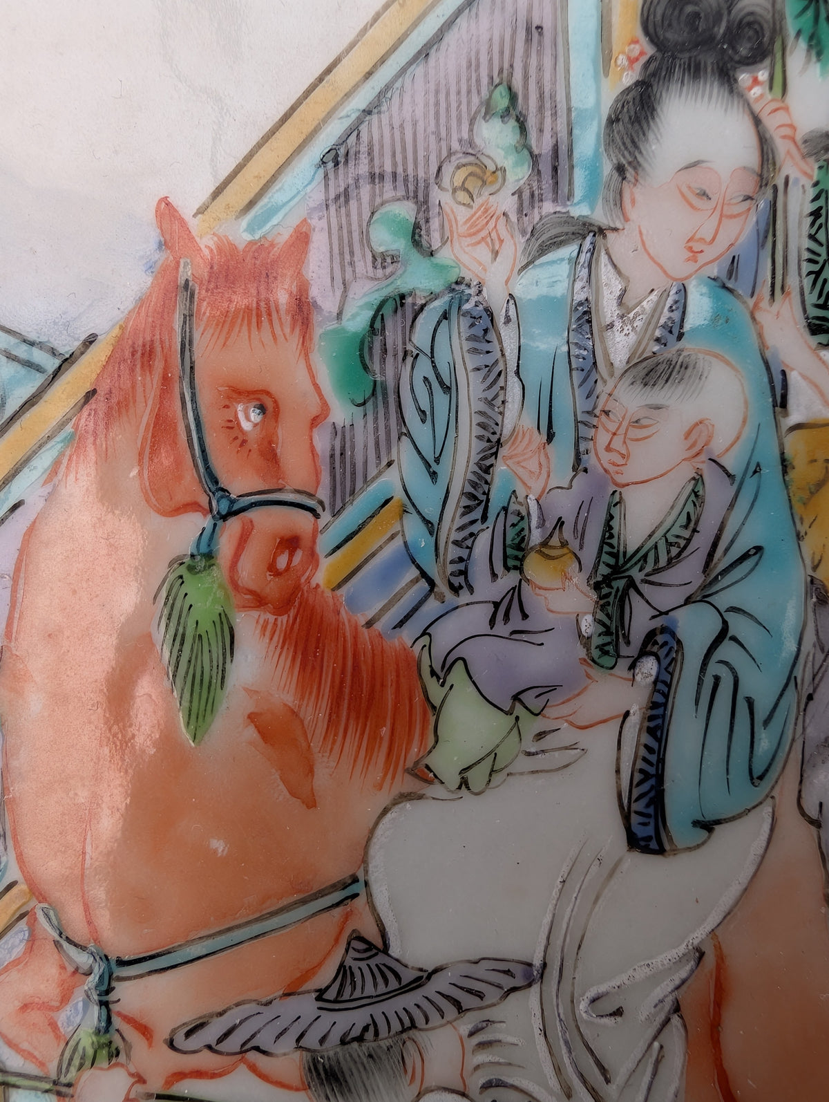十九世纪五彩人物纹大盘 #3068