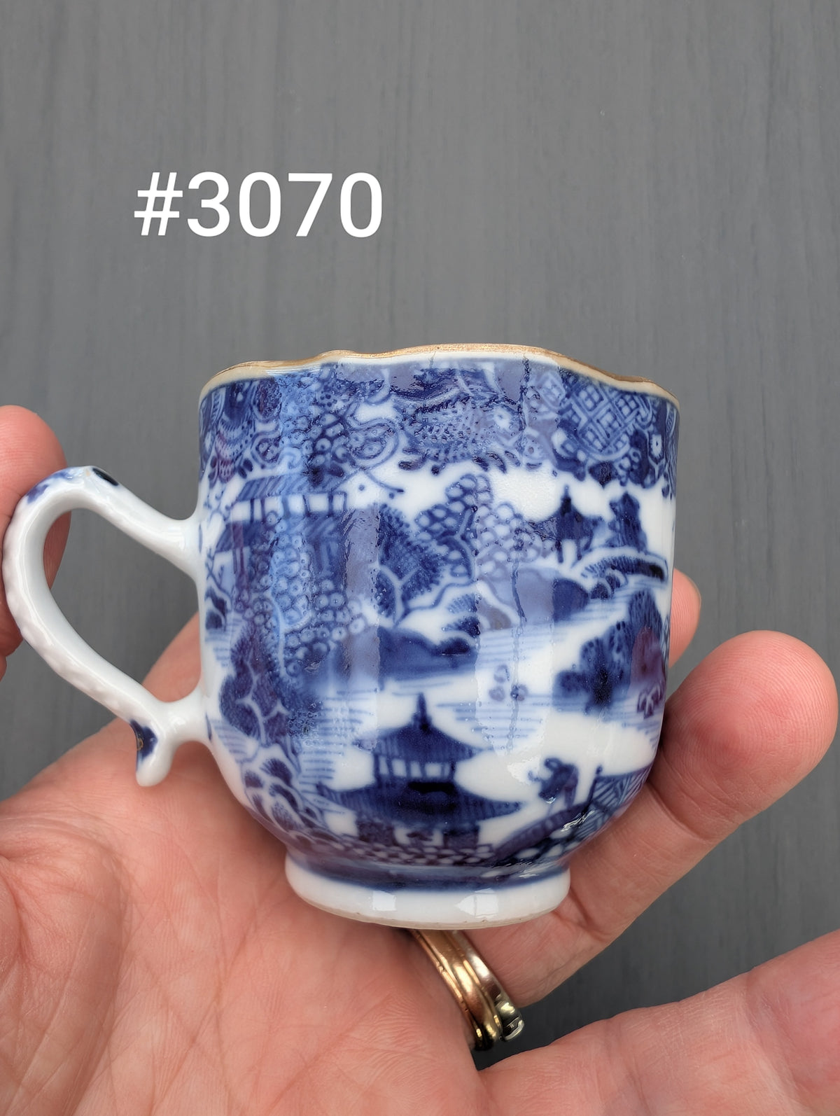One pair of  antique Chinese tea cups and saucers, Qianlong period #3069, 3070