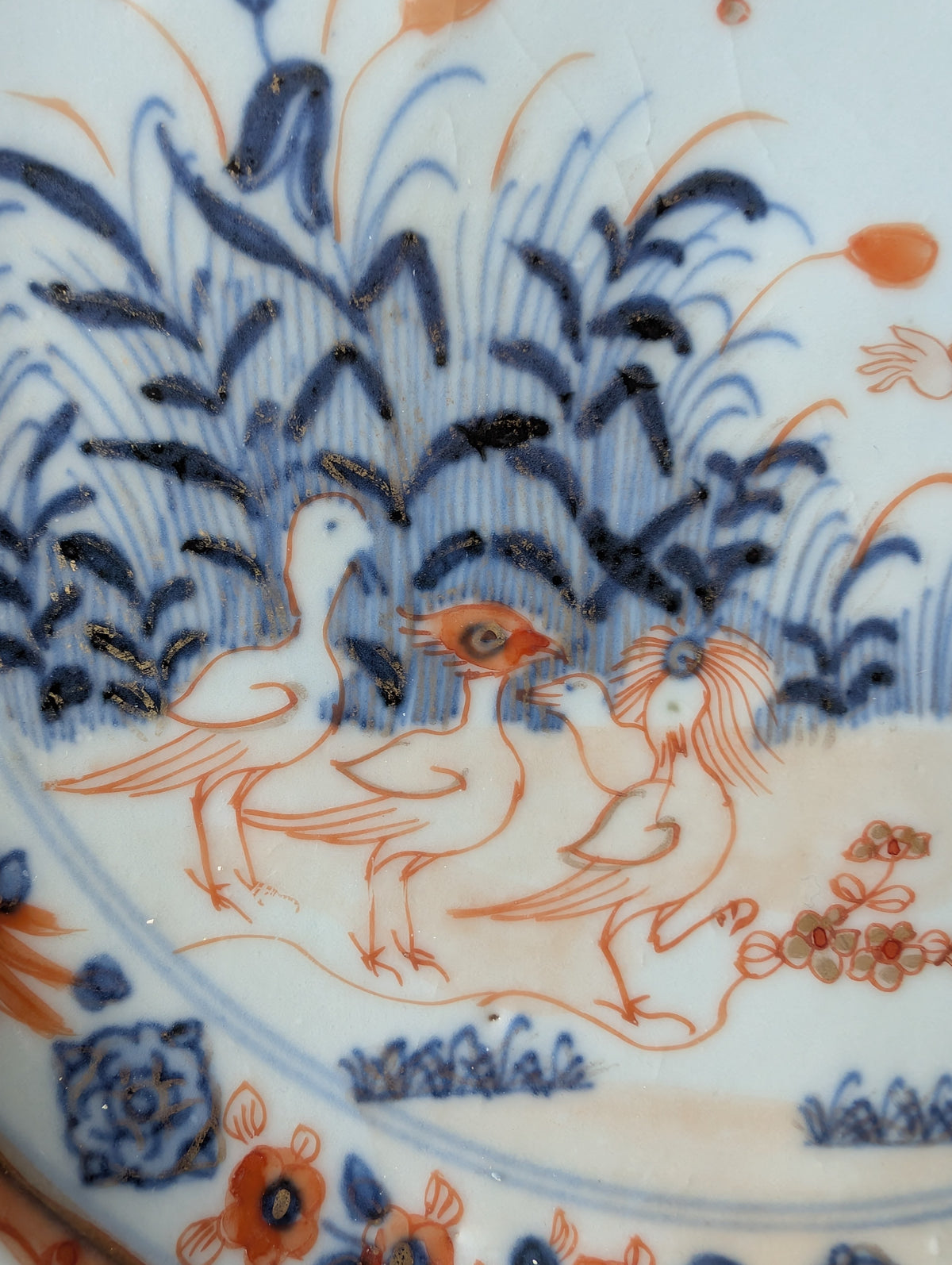 Chinese antique export plate La Dame au Parasol, ca 1738 #3072