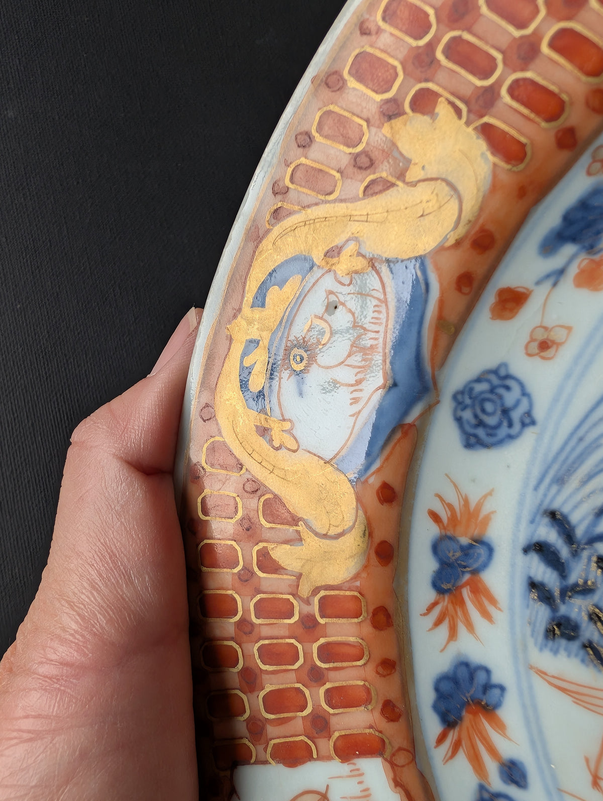 Chinese antique export plate La Dame au Parasol, ca 1738 #3072