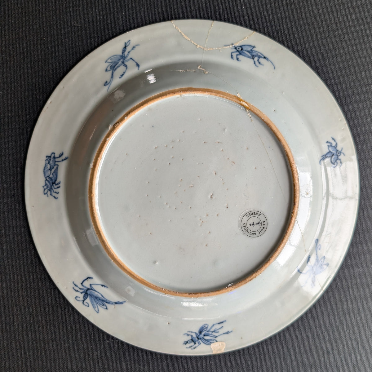 Chinese antique export plate La Dame au Parasol, ca 1738 #3072