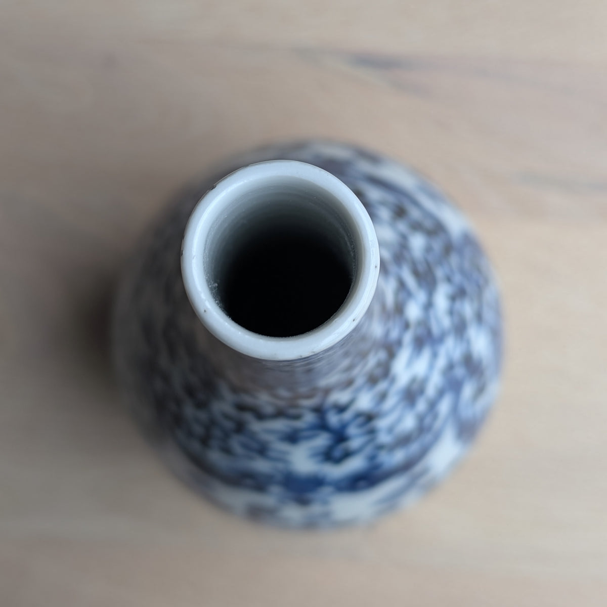 Chinese antique pair of underglazed blue and white bottle vases, Late Qing #3077, 3078